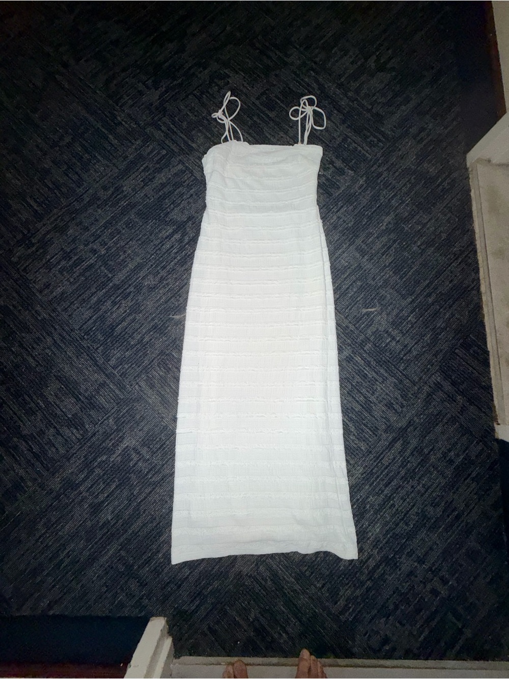 White Tie-Strap Maxi Dress